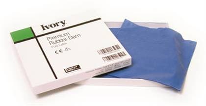 Kulzer Ivory Rubber Dam, Blue, Latex, 6" x 6", Medium, Unflavored, 36/Box - Ivory Rubber Dam-Blue-Latex-6 Inch X 6 Inch-Medium-Unflavored - Image 1