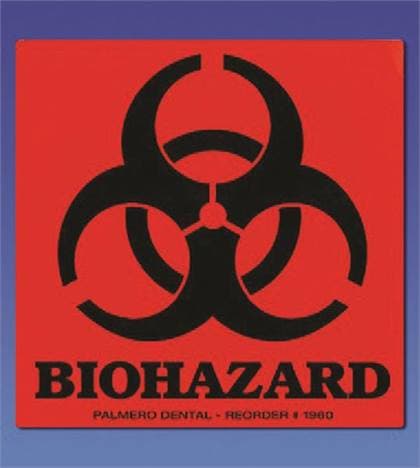 Palmero Biohazard Warning Labels, 3" x 3", Black on Red, 100/Roll, 1960 thumbnail 5