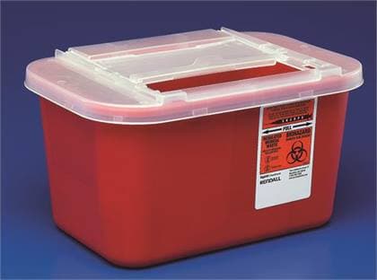Sharps-A-Gator 1 Gallon Red Sharps Container with Clear Lid, Case of 32 thumbnail 2