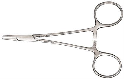Hu-Friedy Derf Needle Holder, 5" (12.5 cm), Grooved, Tungsten Carbide, Ring Handle, 1/Pkg thumbnail 4