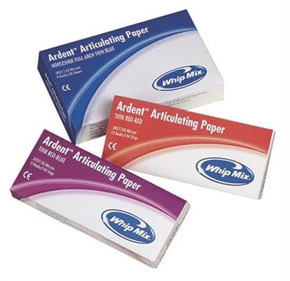 Ardent Articulating Paper Horseshoe/Full Arch, Blue/Blue, Extra Thin 63 Microns, 6 Books/Box, 10 Strips/Book, 60 Sheets, #60101 thumbnail 2