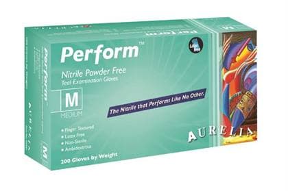 Aurelia Perform Nitrile Examination Gloves, Powder-Free, Latex-Free, Large, Teal, 200/Box thumbnail 4
