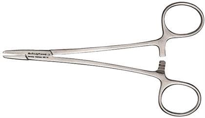 Hu-Friedy Hegar-Baumgartner Needle Holder, 14 cm/5.5", Stainless Steel, Tungsten Carbide, Serrated, Ring Handle, 1/Pkg thumbnail 4
