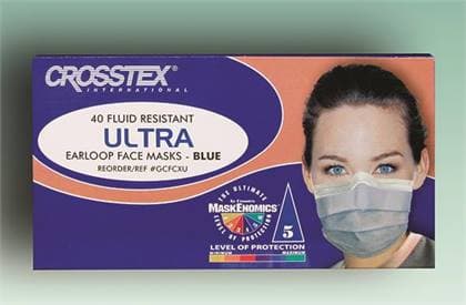 Crosstex Ultra Earloop Face Masks, ASTM Level 3, Latex Free, Blue, 40/Box, GCFCXU thumbnail 18