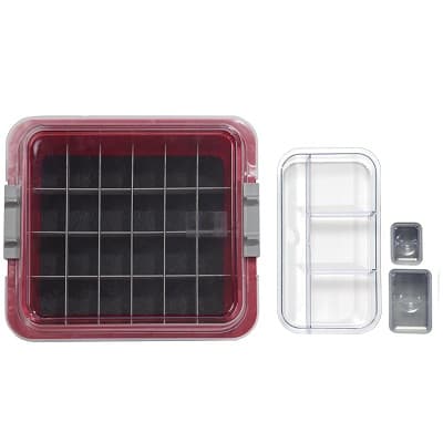 Zirc Procedure Tub Complete Kit, Red, 12-5/8" L x 11-1/4" W x 4" H, with Cover, Liner, Dividers, Cups & Slide Tray, 20Z455-M thumbnail 4