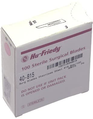 Hu-Friedy Stainless Steel Surgical Scalpel Blades, No. 15, Sterile, 100/Box, 40-815 thumbnail 8