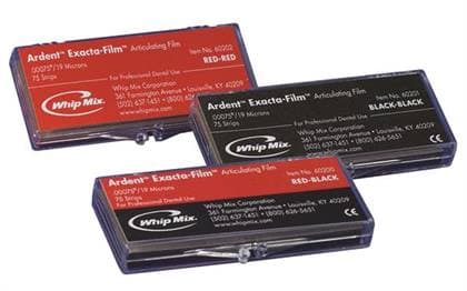 Ardent Exacta-Film Articulating Film, Black/Black, 19 Microns (0.00075"), Double-Sided, 75 Strips/Box, 60201 thumbnail 7