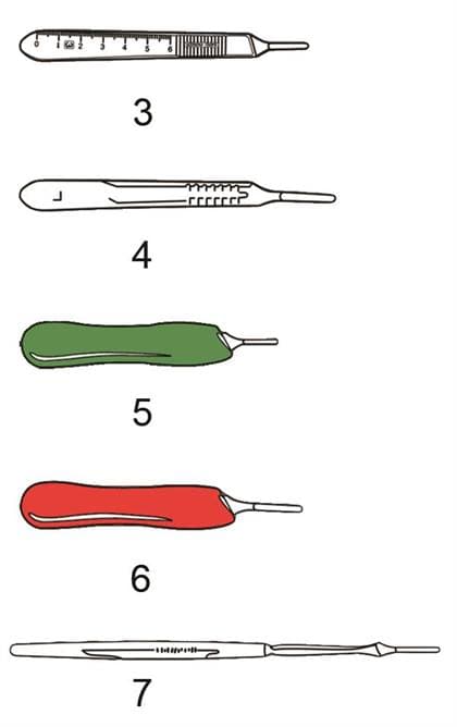 #6 Surgical Blade Handle, Red (Fits Blades 20-25), 5/Pk - #6 Surgical Blade Handle, Red (Fits Blades 20-25) - Image 1