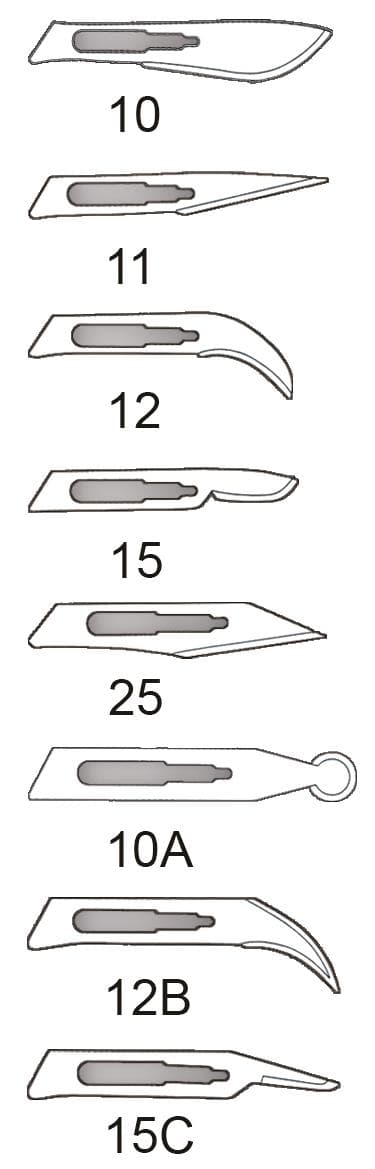 Surgical Blade #11, Sterile, Carbon Steel, 150/Box, RIB #371111 - #11 Sterile Carbon Steel Blade - Image 1