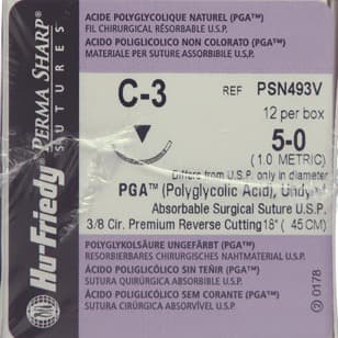 Hu-Friedy Perma Sharp PGA Absorbable Suture, 5-0, Undyed Braided, C-3 Premium Reverse Cutting 3/8 Circle Needle, 18", 12/Box, PSN493V thumbnail 5