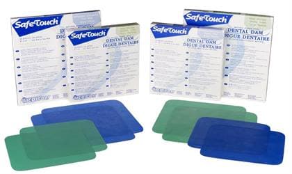 Medicom Safe-Touch Mint 6" x 6" Medium Gauge Green Latex Rubber Dam, Box of 36 sheets - Medicom 6" x 6" Medium Gauge, Mint, Green Latex Rubber Dam, Box of 36 sheets - Image 1