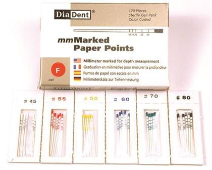Diadent Absorbent Paper Points, X-Fine, Non-Marked, .02 Taper, Cell Pack, 200/Pk, 202-302 thumbnail 10