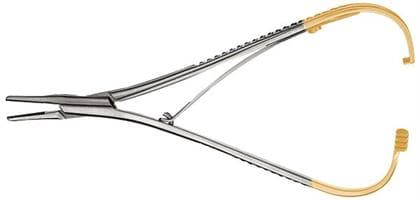 Hu-Friedy Perma Sharp® Mathieu-Kocher Needle Holder, 14 cm/5.5", Tungsten Carbide, Serrated, Gold-Plated Spring Handle, 1 Each thumbnail 6