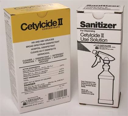 Cetylcide-II Hard Surface Disinfectant Concentrate, Lemon Scent, 32 oz (1 Quart) with 32 oz Spray Bottle, 0152 thumbnail 12