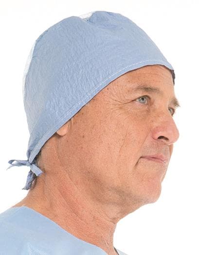 Halyard (Kimberly-Clark) Surgical Cap, Universal Size, Blue, Tie Back Closure, 100/Box, 69520 thumbnail 2