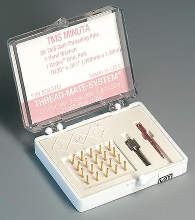 TMS Thread Mate System Regular Bulk Kit, Gold-Plated Stainless Steel Self-Threading Pins, 0.027" (0.675 mm), 100/Bx, T-03 thumbnail 5
