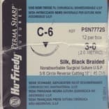 Hu-Friedy Perma Sharp Silk Suture, 3-0, Black, Braided, Non-Absorbable, 18" C-6 Reverse Cutting 3/8 Circle Needle, 12/Box, PSN7772S thumbnail 8