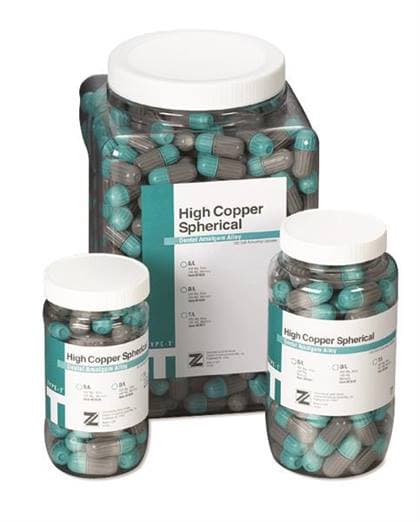 DMG America Zenith Type-T High Copper Spherical Amalgam Alloy, Fast Set, 2 Spill (600 mg) Capsules, Aqua/Gray, 50/Jar, #61040 thumbnail 6