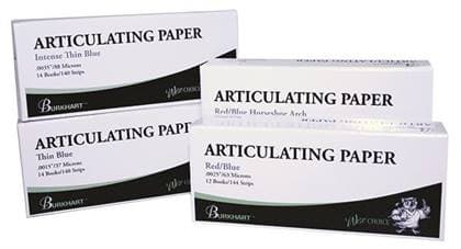 Burkhart Articulating Paper, Red/Blue Horseshoe, 72 Sheets, 0.0025" (63 Microns) - Articulating Paper Red/Blue Horseshoe (72) - Image 1