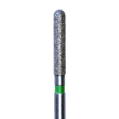 Meisinger 881G-016-FG Coarse Diamond Bur, Round End Cylinder, Friction Grip, 1.6 mm Diameter, 8 mm Working Length, Green Ring, 5/Pack thumbnail 6