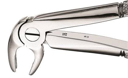 Hu-Friedy Extraction Forceps #22, European Style, Serrated, Lower Molars, Stainless Steel, FX22 thumbnail 5