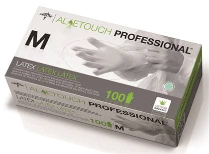 Medline Aloetouch Professional Powder Free Latex Exam Gloves, X-Small, 100/Box, MDS198153 thumbnail 2