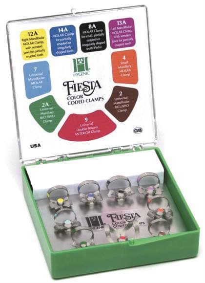 Hygenic Fiesta Rubber Dam Clamp, #12A, Winged, Color-Coded Yellow, Serrated Jaw, Upper Left Molars, 1/Pk, H09963 thumbnail 7