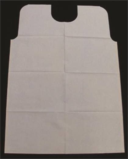 Tidi Products Surgery Bib with Cutout, Extra Large, 29" x 42", Blue, 50 per Pack thumbnail 2