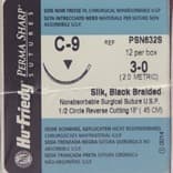 Hu-Friedy Perma Sharp Silk Black Braided Suture, 3-0, C-9 Reverse Cutting Needle, 1/2 Circle, 18", 12/Box, PSN632S thumbnail 10