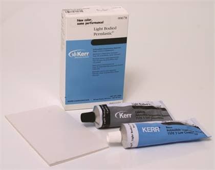 Kerr Permlastic Light Body Polysulfide Impression Material, Standard Package (1 Tube Base 95g, 1 Tube Catalyst 130g, Mixing Pad), #00678 thumbnail 11