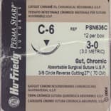 Hu-Friedy Perma Sharp Chromic Gut Suture, 3-0, 27", C-6 Reverse Cutting 3/8 Circle Needle, 12/Box, PSN636C thumbnail 11