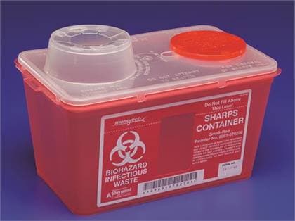 Monoject 14qt Chimney-Top Red Large Sharps Container, 10/Box - Monoject 14qt Chimney-Top Red Large Sharps - Image 1