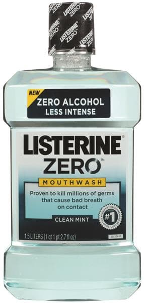 Listerine Zero Cool Mint Mouthwash, Alcohol-Free, 1.5 L Bottles, 6/Case - Listerine Zero Cool Mint Mouthwash 1.5 Liter Case 6/Case - Image 1