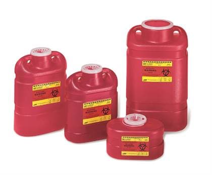 BD Sharps Container, 5.4 Qt, Pearl, Side Entry, Counter Balanced Doors, 10.75" x 10.75" x 4" - Sharps Container 5.4Qt Pearl Horizontal Entry - Image 1