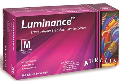 Aurelia Luminance XS Latex Powder-Free Examination Gloves, Extra Small, 100/Box - -Aurelia Luminance XS Latex PF Gloves (100) - Image 1