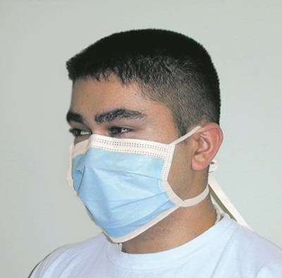 Crosstex Surgical Tie-On Face Mask, ASTM Level 2, Blue, 50/Box, GCS thumbnail 4