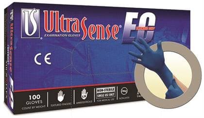 UltraSense® EC Nitrile Exam Gloves, Powder Free, Latex Free, Non-Sterile, Textured, Beaded Cuff, Extended Cuff, Medium, Blue, 100/Box, USE-880 thumbnail 10