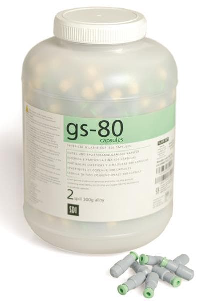 SDI GS-80 Amalgam Capsules, 5-Spill (1200 mg), Regular Set, Gold/Gray, 50/Box, #4405000 thumbnail 3