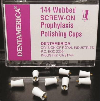 Dentamerica Latch-Type Prophy Brush, Flat, Metal Chuck, 144/Pack, #415 thumbnail 3