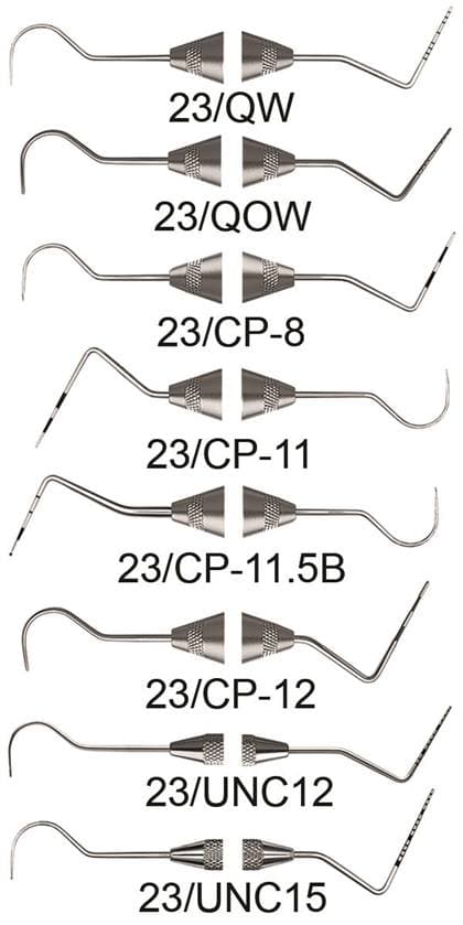 Hu-Friedy Expro #23/11.5B WHO Double-End Explorer/Probe, #7 Satin Steel Colours Handle, Color-Coded thumbnail 4
