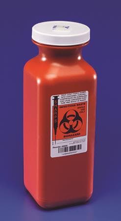 SharpSafety™ In-Room 8qt Red Sharps Container with Auto-Drop Lid, 20/Case - In-Room 8qt Red Sharps w/Auto-Drop Lid - Image 1