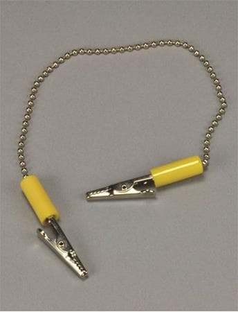 Napkin Holder Chain 15" Long, Yellow, Autoclavable Alligator Clips, Palmero Health Care thumbnail 2