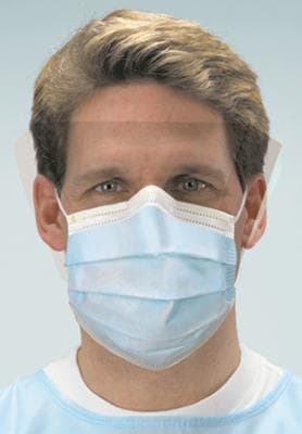 Crosstex Isofluid FogFree SecureFit Earloop Procedure Mask with Wrap-Around Shield, ASTM Level 1, Blue, 25/Box, GCIPWBSF thumbnail 5