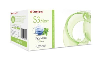 Cranberry S3 Mint Earloop Face Mask, ASTM Level 3, Blue, 50/Box, S3090B thumbnail 9