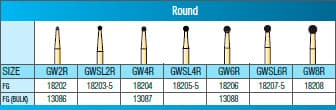 Great White Gold Series Carbide Bur, FG, Round #6R, 1.8 mm Diameter, 10/Pk, 18206 thumbnail 7