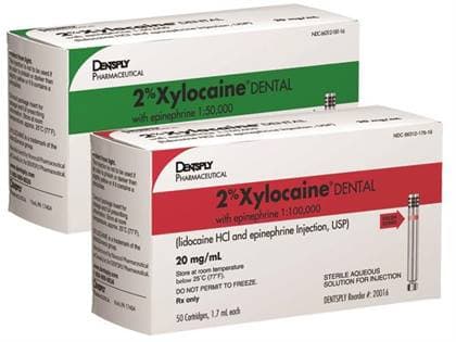 Xylocaine 2% Lidocaine HCl with Epinephrine 1:50,000 Dental Anesthetic Cartridges, 1.7 mL, Green, 50/Box, 22216 thumbnail 17