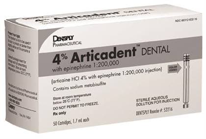 Articadent 4% Articaine HCl with Epinephrine 1:100,000 Dental Anesthetic Cartridges, 1.7 mL, 50/Box, 51116 thumbnail 12
