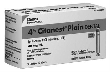 Citanest Plain 4% Prilocaine HCl Dental Anesthetic Cartridges, Without Vasoconstrictor, 1.8 mL, 50/Box, 46616 thumbnail 11