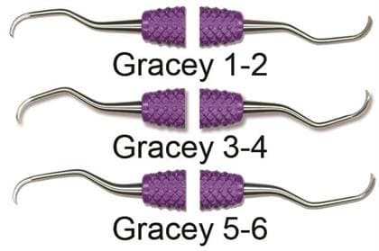 PDT Amazing Gracey 1-2 Rigid Curette, Double End, Purple Resin Handle, R016R thumbnail 4