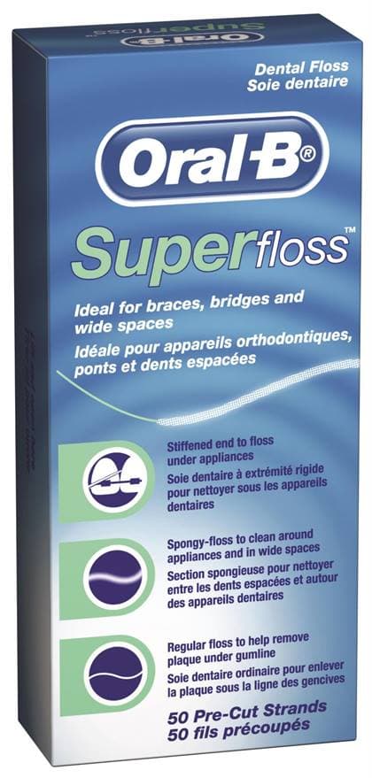 Oral-B Super Floss Mint Office Pack, Pre-Measured Strands, 50/Bx, 24 Bx/Cs, 80721154 thumbnail 7